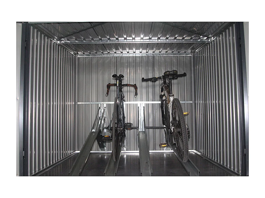 Ripostiglio da Giardino in Metallo per 4 Biciclette - Facile da Montare e Resistente alla Corrosione - Grigio