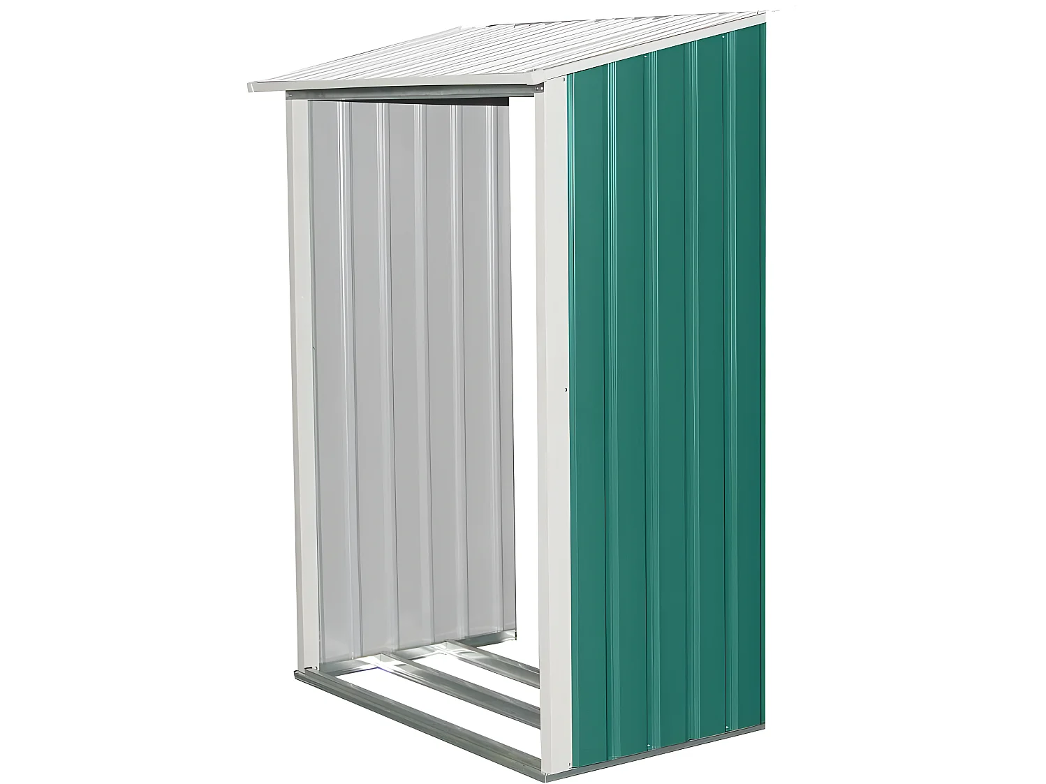 Abri de jardin métal "Rosas" 2,71 m² avec abri bûche - Vert