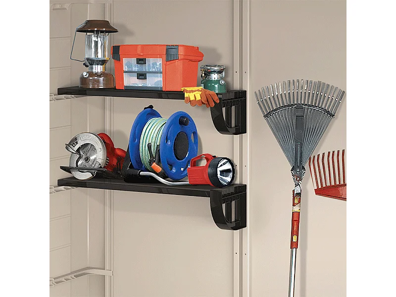 Abri jardin résine "Sydney 88" - 6.5 m² - 256.5 x 255 x 243 cm - Marron et beige