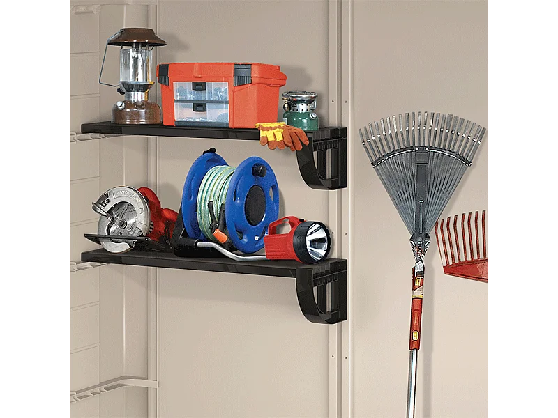 Abri jardin résine "Sydney 88" - 6.5 m² - 256.5 x 255 x 243 cm - Marron et beige