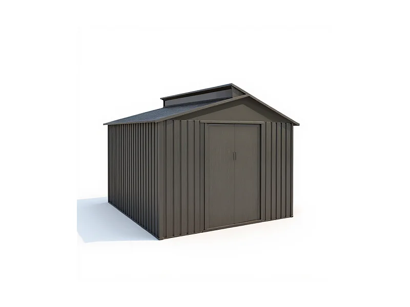 Casetta da giardino in metallo - LEGNO VECCHIO - 7,3 m²