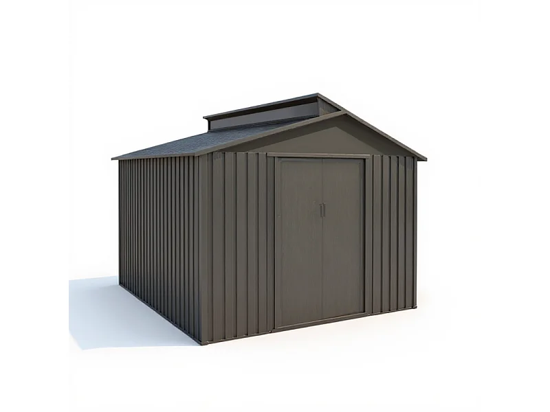 Casetta da giardino in metallo - LEGNO VECCHIO - 7,3 m²