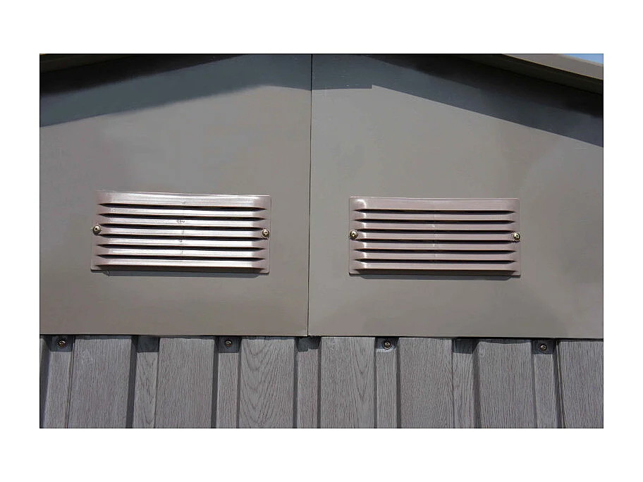 Casetta da giardino in metallo - LEGNO VECCHIO - 7,3 m²