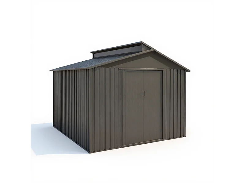 Casetta da giardino in metallo - LEGNO VECCHIO - 7,3 m²