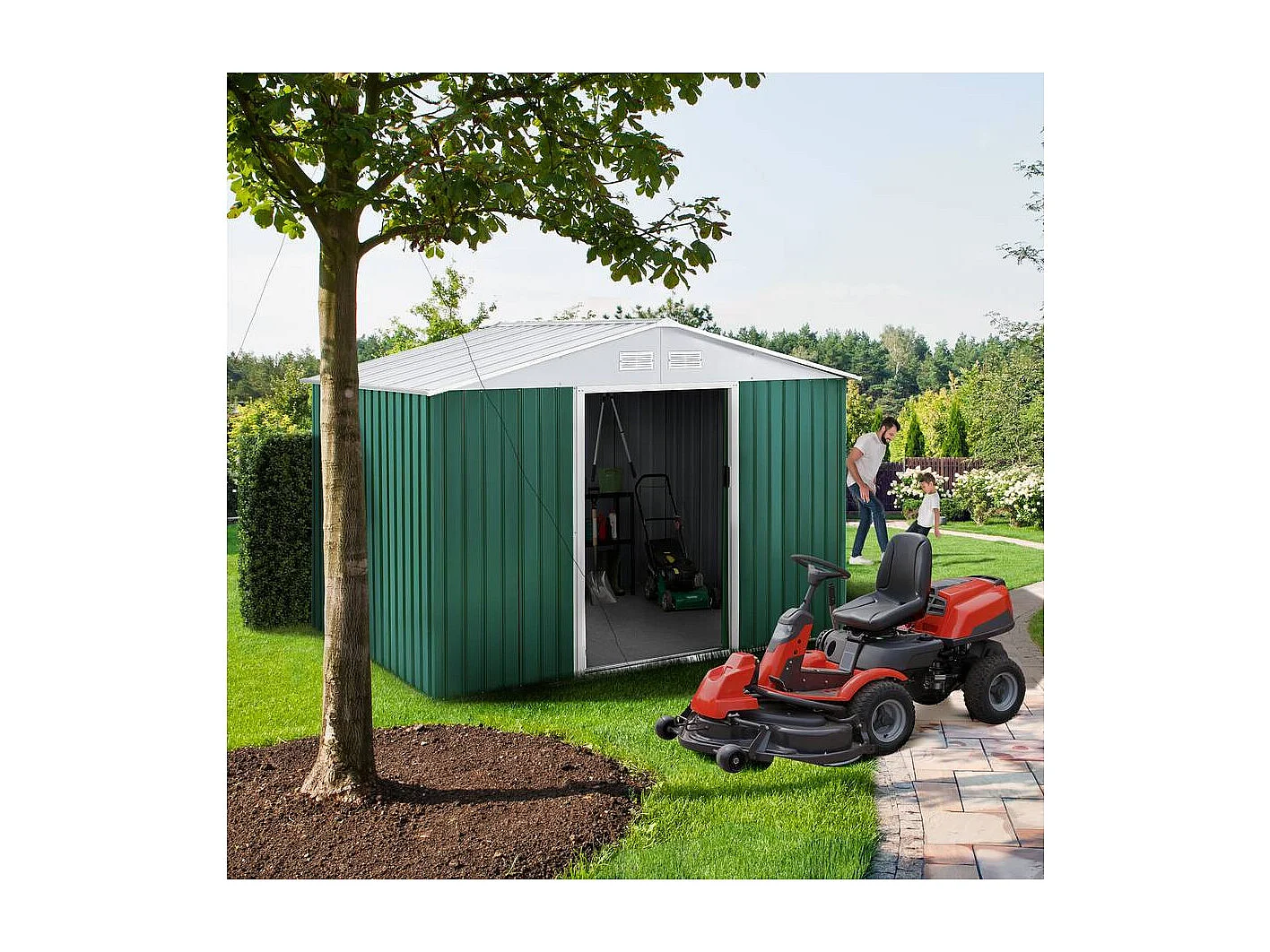 Gerätehaus aus Metall "Rosas" - 4,07 M² - Grün