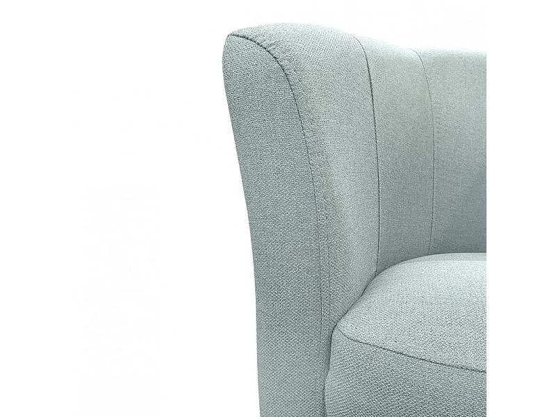Fauteuil cabriolet en tissu vert d'eau avec accoudoirs - CABRI