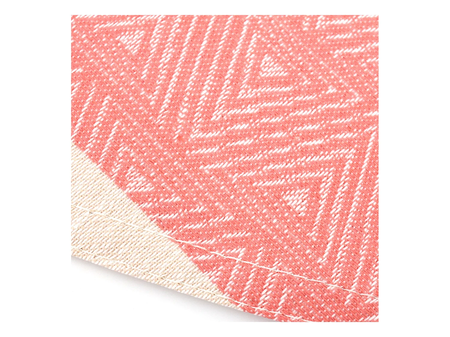 Nappe ronde 170 cm Jacquard coton + enduction acrylique CHARLESTON rouge Corail