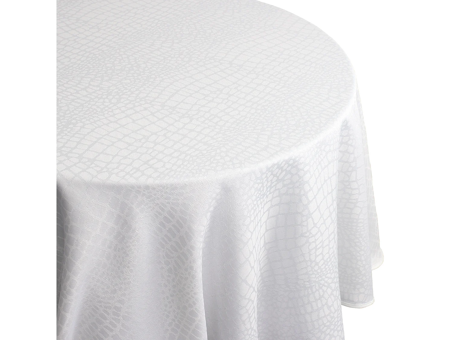 Nappe ronde 180 cm Jacquard 100% polyester LOUNGE blanc