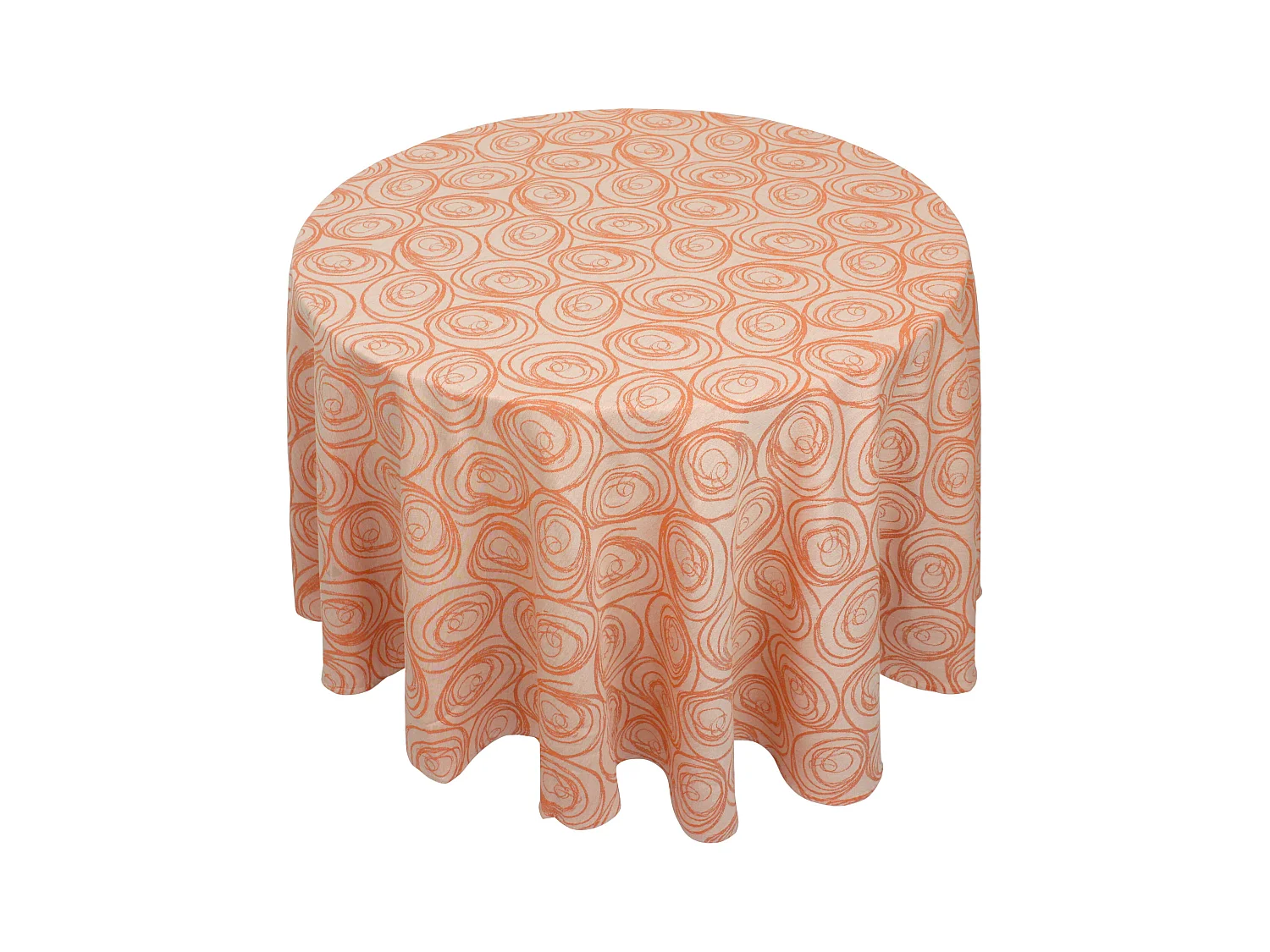 Nappe ronde 180 cm Jacquard coton SPIRALE orange papaye