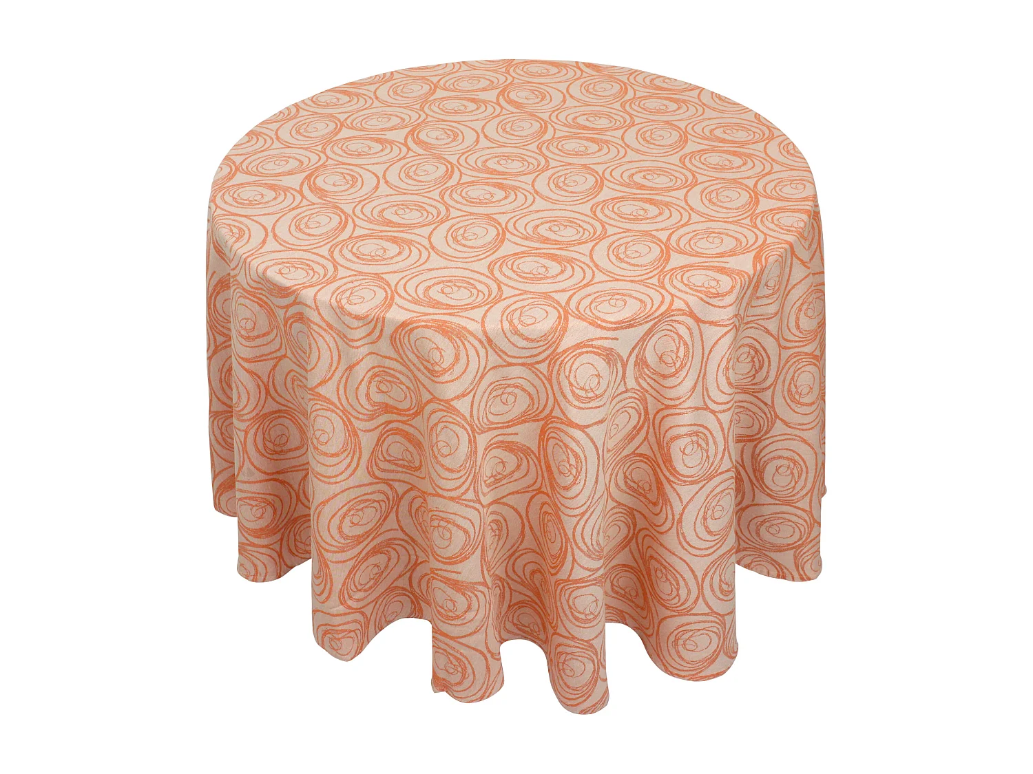 Nappe ronde 180 cm Jacquard coton SPIRALE orange papaye