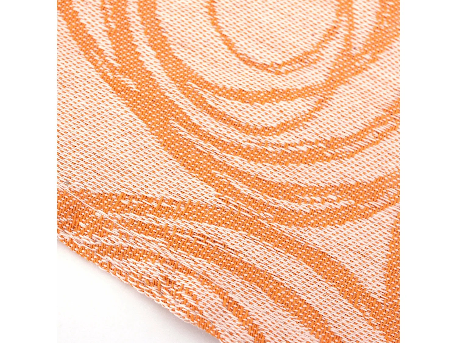 Nappe ronde 180 cm Jacquard coton SPIRALE orange papaye