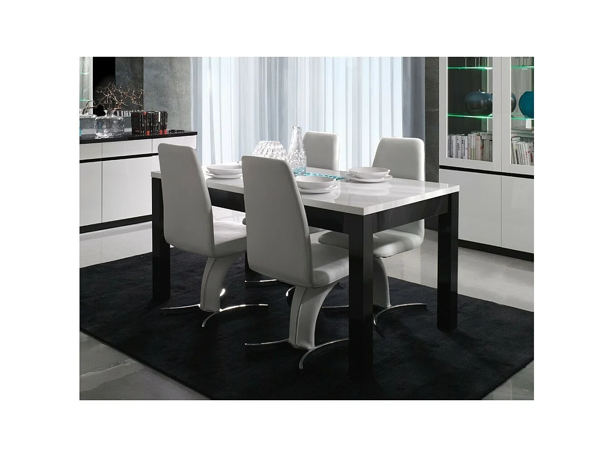 Tafel FABIO - Kleuren zwart en wit - 160 cm
