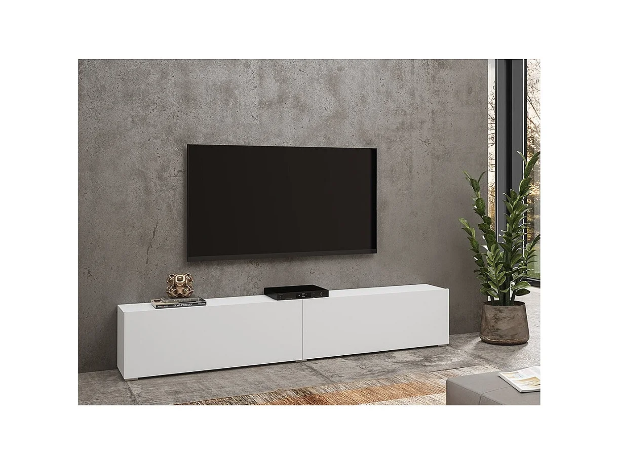 Móvel para TV de 180cm da coleção EVA. Cor branca e carvalho.