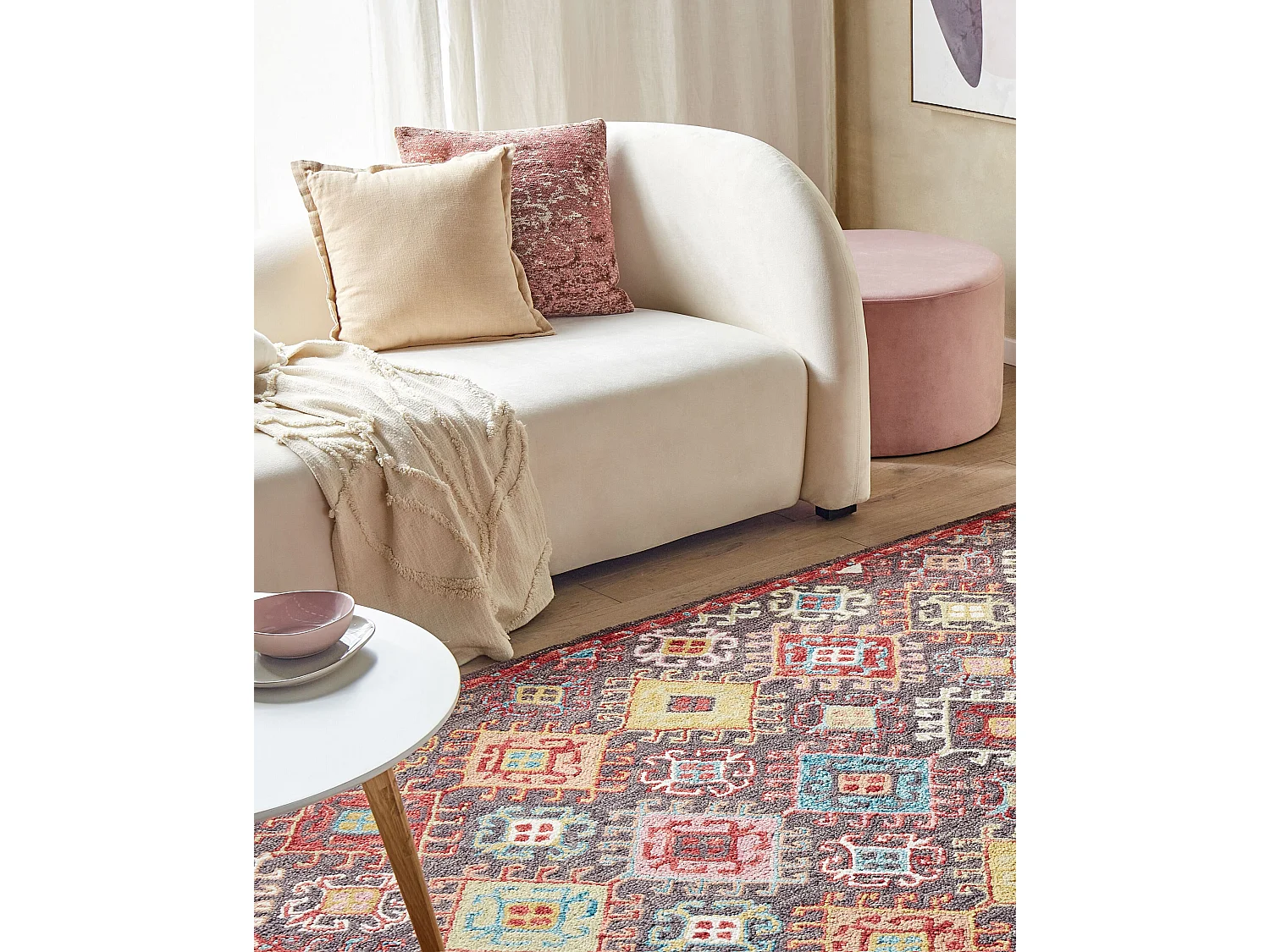 Vloerkleed vintage meerkleurig 200 x 200 cm FINIKE