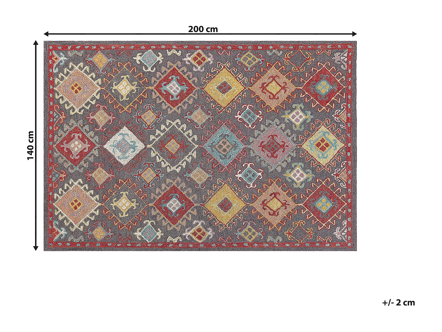 Tapis FINIKE Multicolore 140 x 200 cm Laine