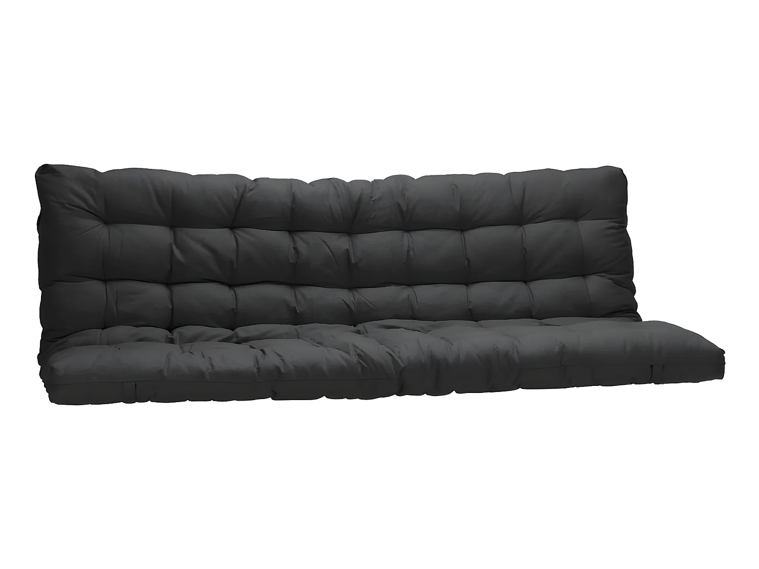 Lit mezzanine 90 x 190 cm - Avec banquette convertible - Métal - Blanc + Futon + Matelas - MODULO V