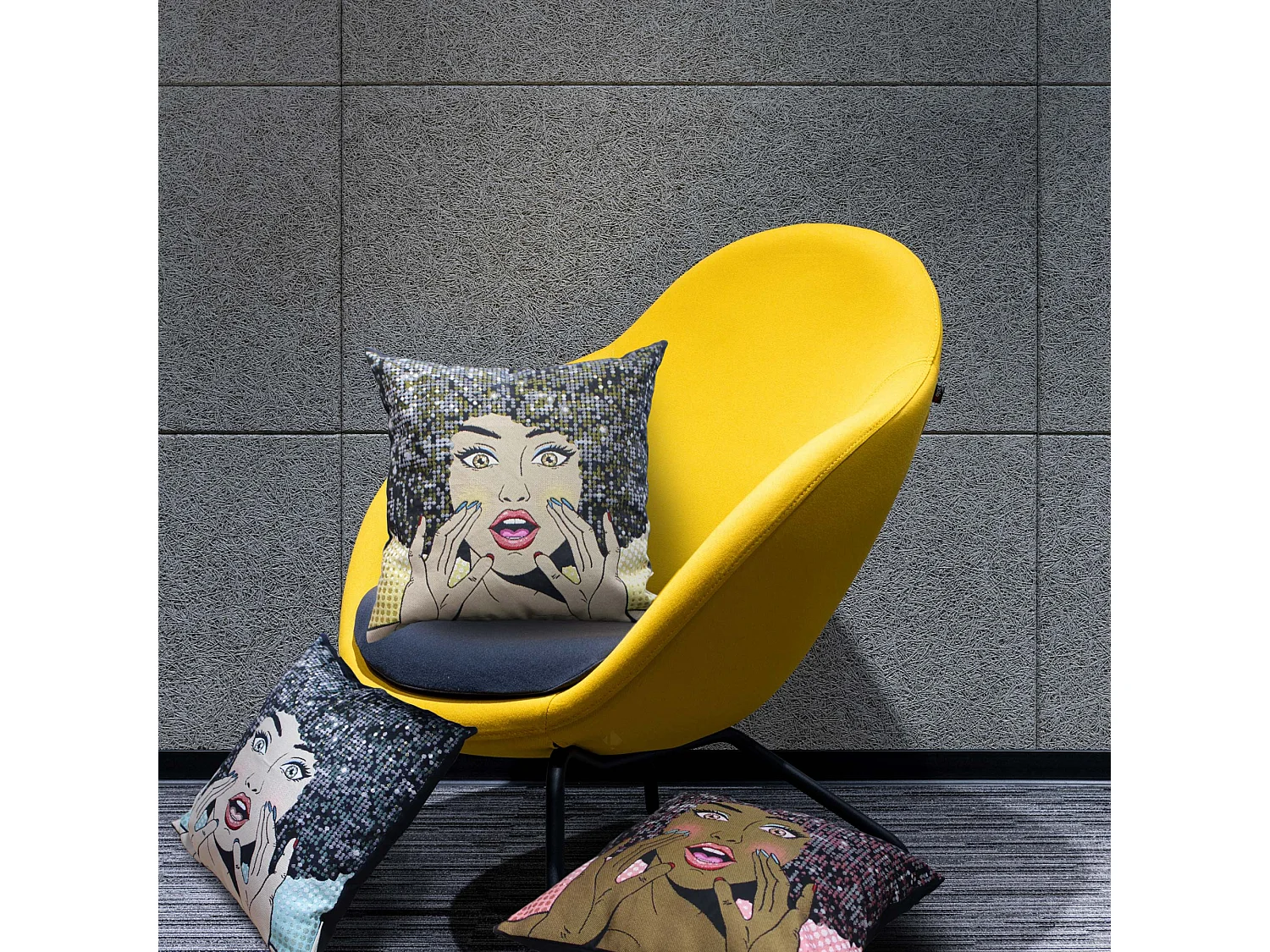 Housse de coussin 45x45 cm RHIANA Jaune