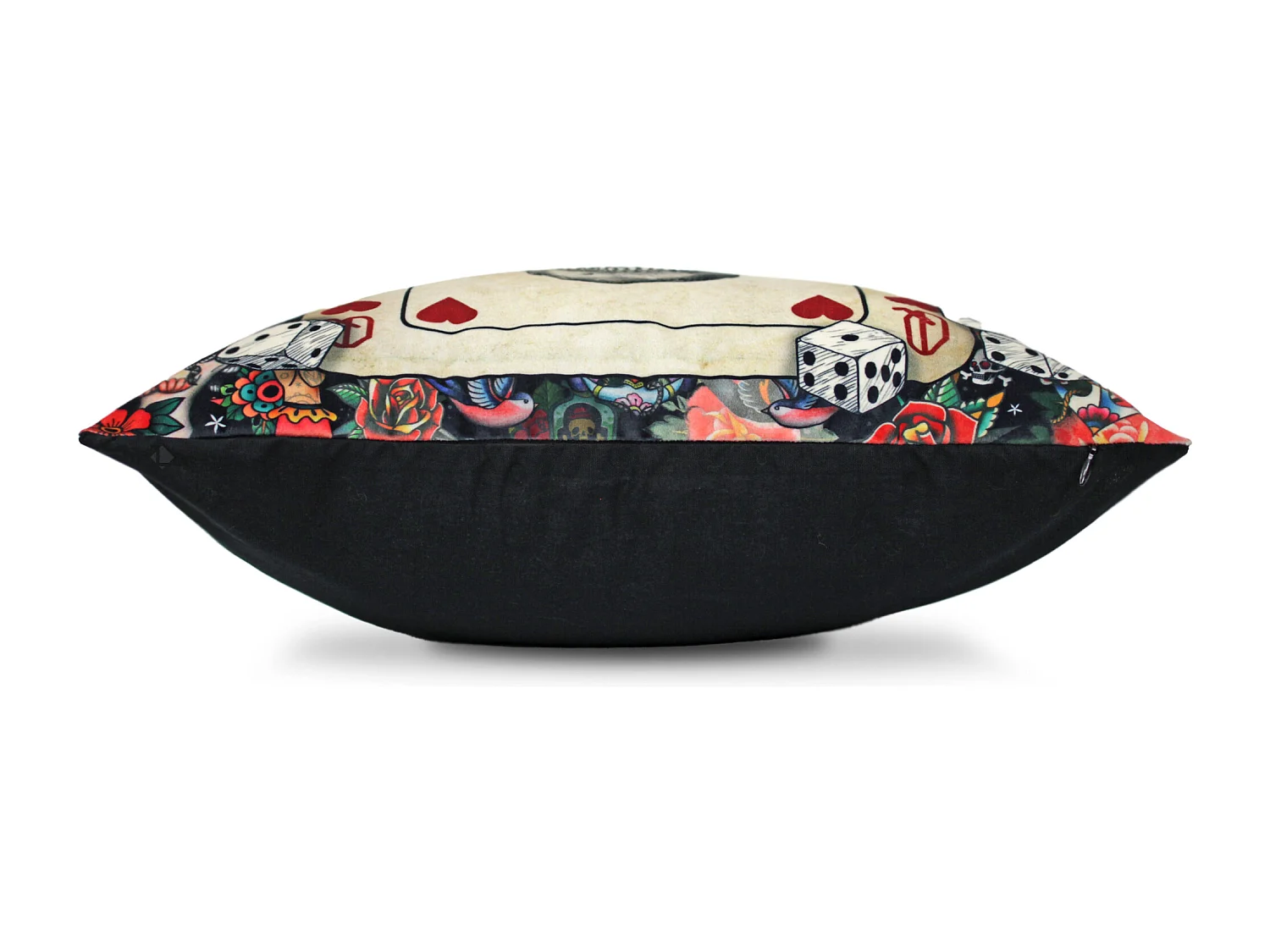 Housse de coussin 45x45 cm Tête de mort Dame de coeur