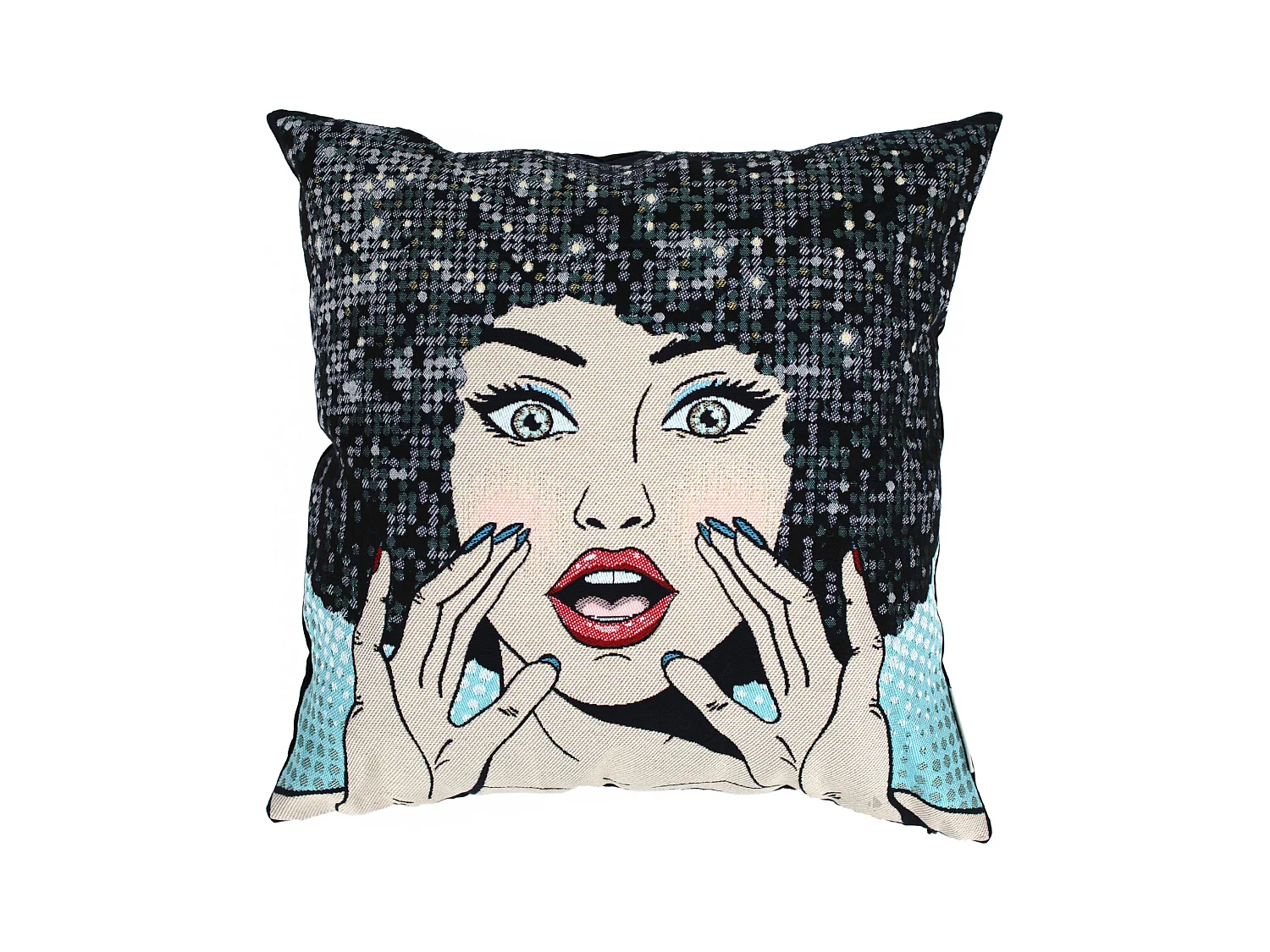 Housse de coussin 45x45 cm RHIANA Bleu