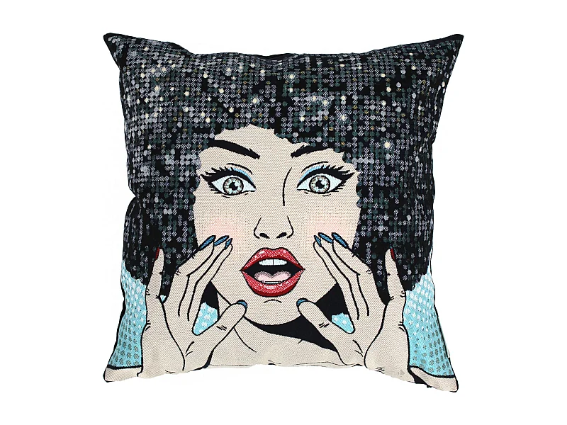 Housse de coussin 45x45 cm RHIANA Bleu