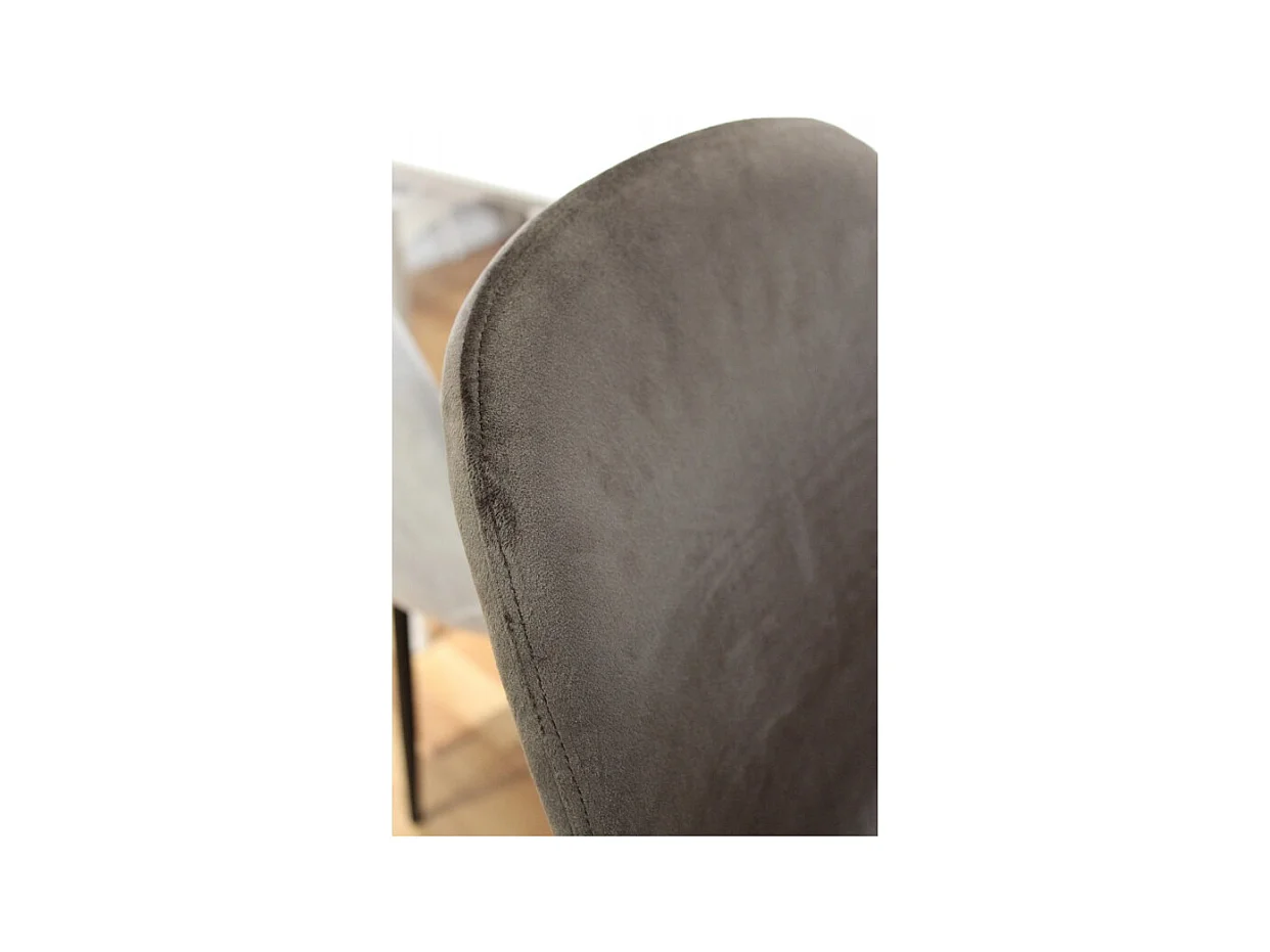 Lot 2 chaises scandinave velours marron et pieds métal noir - BIBA