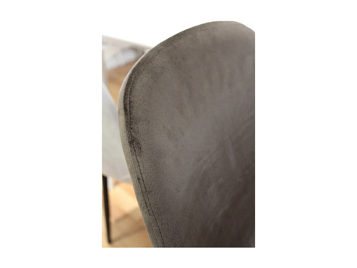 Lot 2 chaises scandinave velours marron et pieds métal noir - BIBA