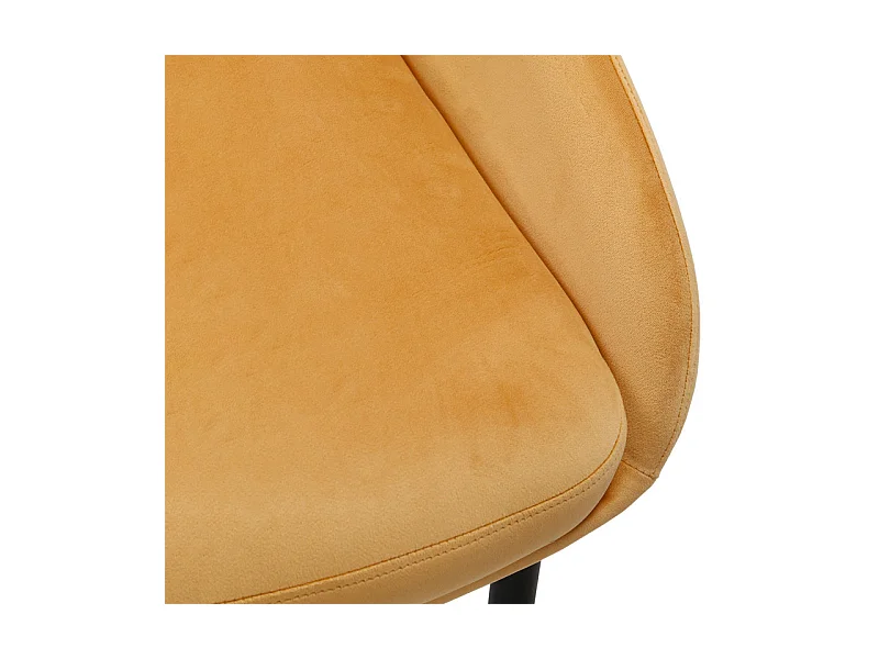 Lot de 2 chaises en velours jaune pieds en métal noir - JAZZY