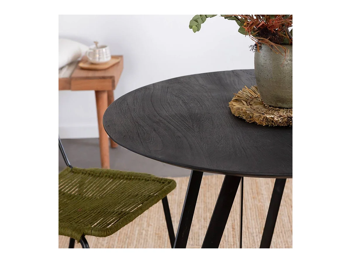 Mesa de comedor de madera de mango y metal Rosie - Estilo elegante y duradero para tus momentos especiales