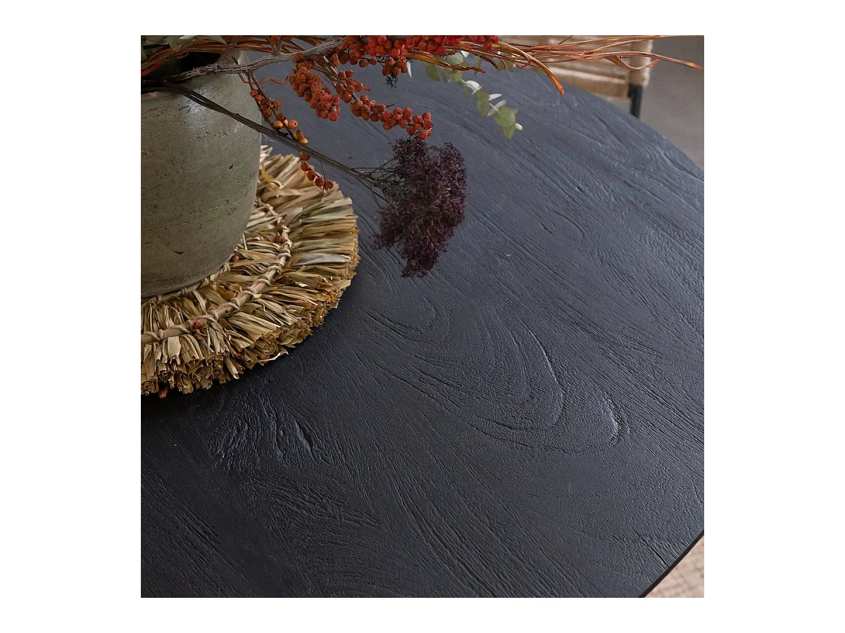 Mesa de comedor de madera de mango y metal Rosie - Estilo elegante y duradero para tus momentos especiales