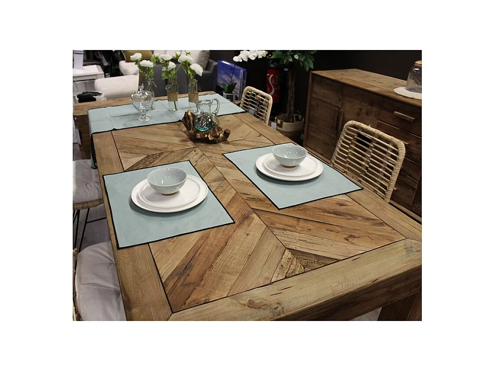 Table de repas rectangulaire 200 cm en bois massif recyclé - CHALET