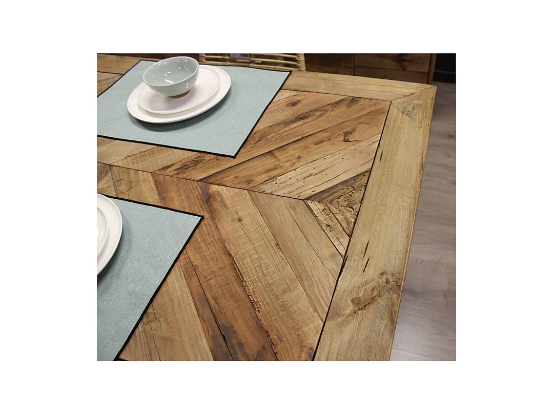 Table de repas rectangulaire 200 cm en bois massif recyclé - CHALET
