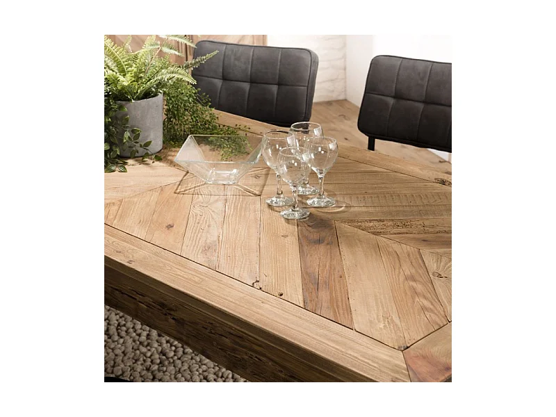 Table de repas rectangulaire 200 cm en bois massif recyclé - CHALET