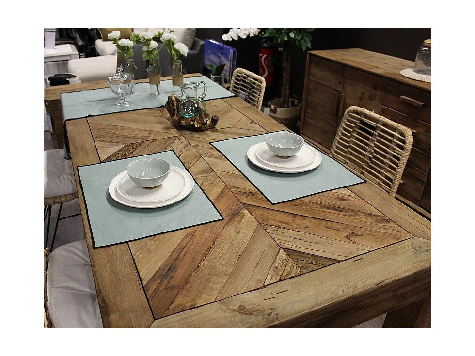 Table de repas rectangulaire 200 cm en bois massif recyclé - CHALET