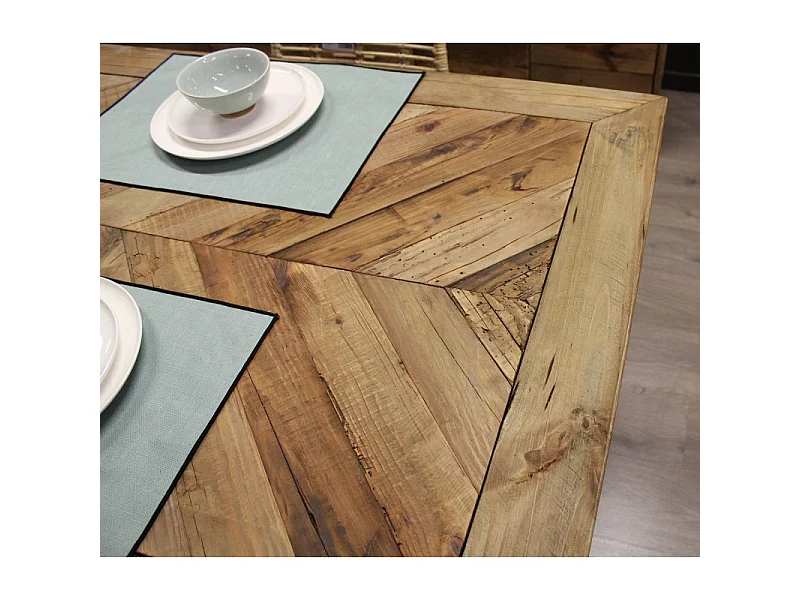 Table de repas rectangulaire 200 cm en bois massif recyclé - CHALET
