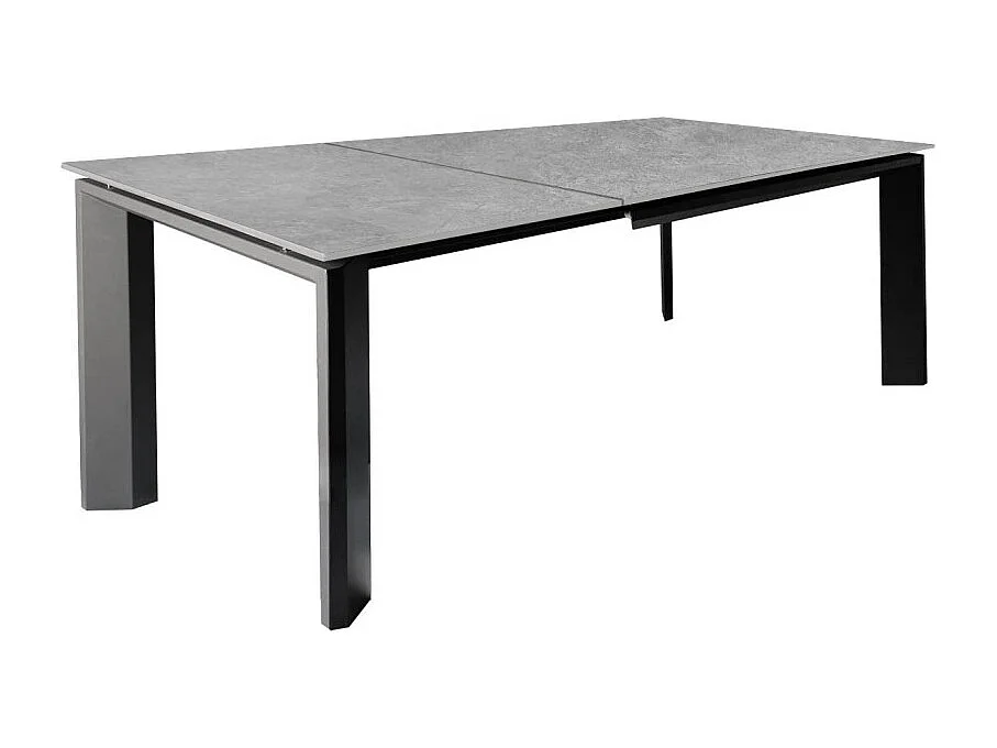 Table extensible 140/200 cm en céramique gris clair béton - MATRIX 2