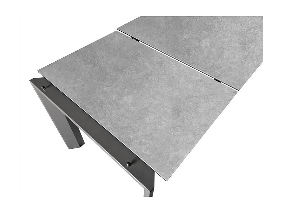 Table extensible 140/200 cm en céramique gris clair béton - MATRIX 2