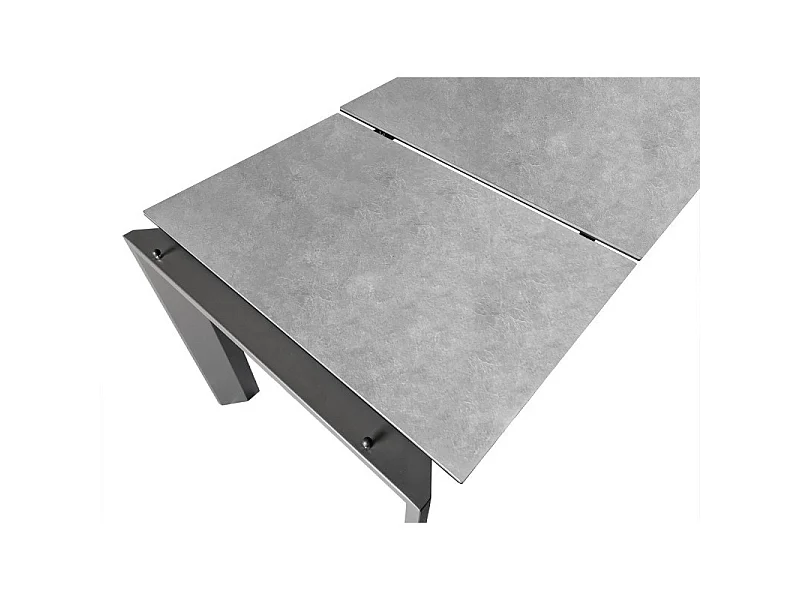 Table extensible 140/200 cm en céramique gris clair béton - MATRIX 2