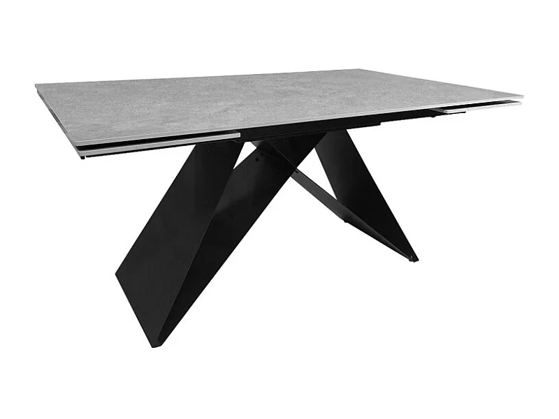 Table extensible 160/240 cm en céramique gris clair effet béton - LIMA