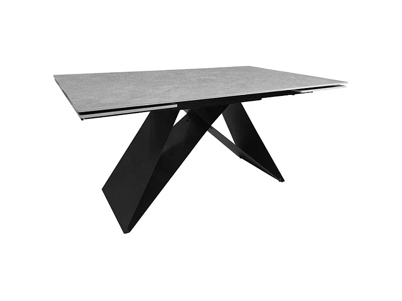Table extensible 160/240 cm en céramique gris clair effet béton - LIMA