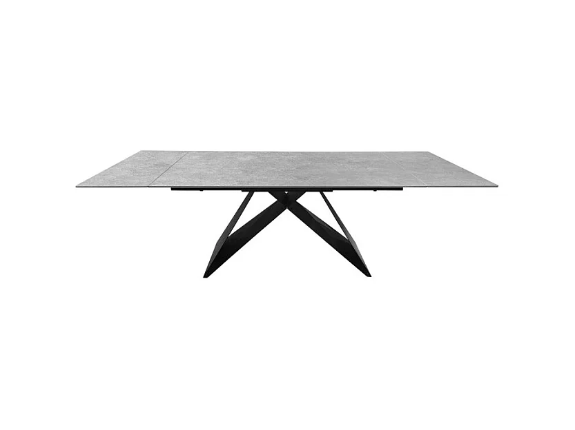Table extensible 160/240 cm en céramique gris clair effet béton - LIMA
