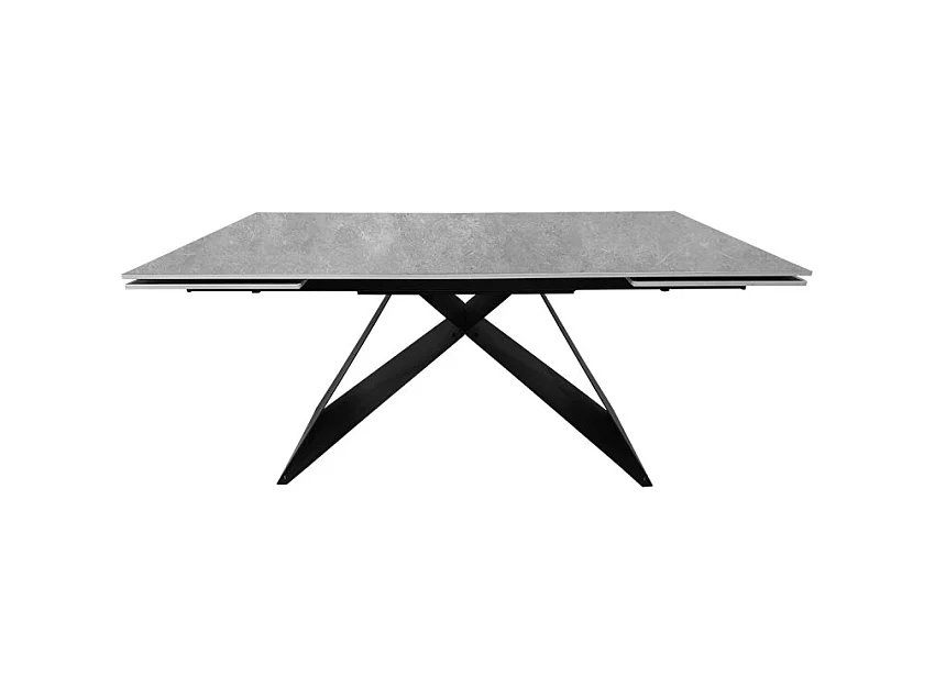 Table extensible 160/240 cm en céramique gris clair effet béton - LIMA