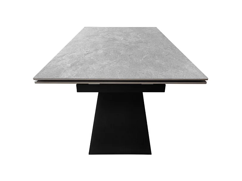 Table extensible 160/240 cm en céramique gris clair effet béton - LIMA