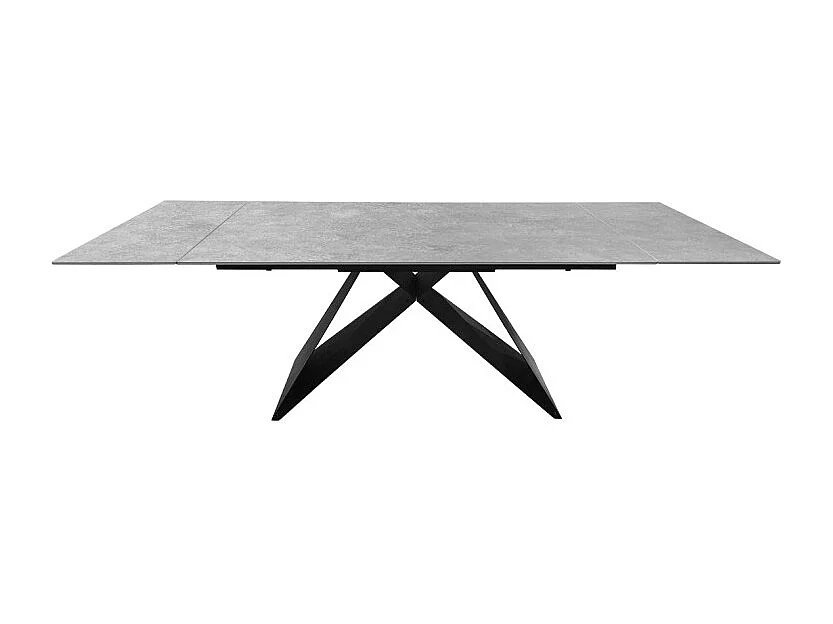 Table extensible 160/240 cm en céramique gris clair effet béton - LIMA