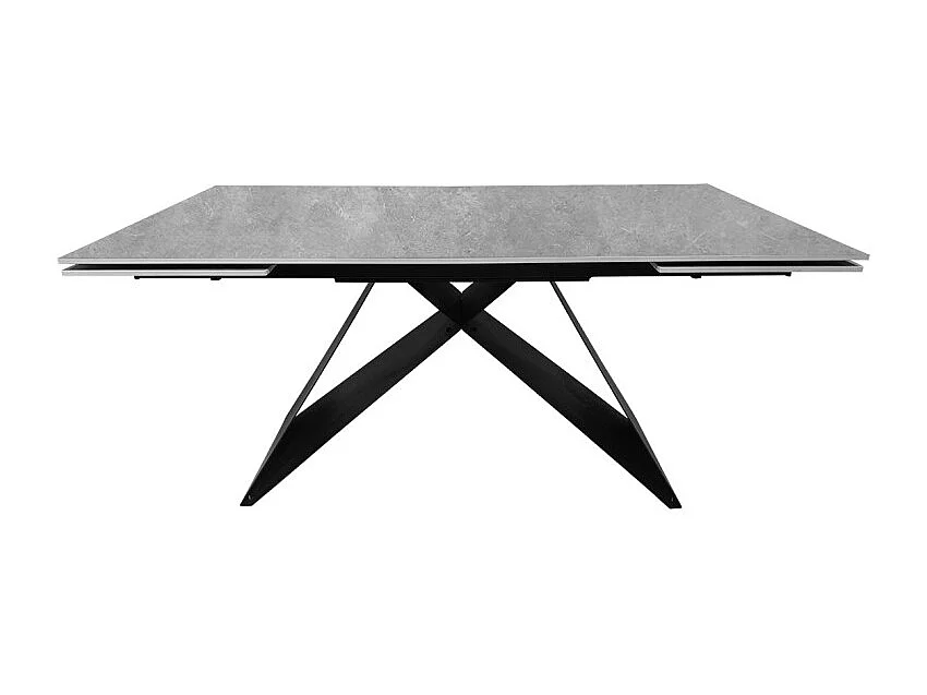Table extensible 160/240 cm en céramique gris clair effet béton - LIMA