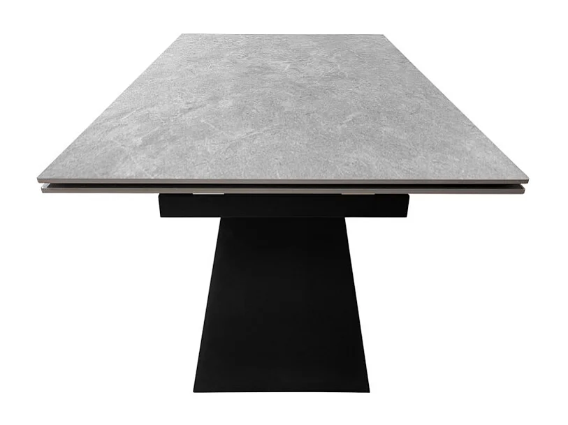 Table extensible 160/240 cm en céramique gris clair effet béton - LIMA