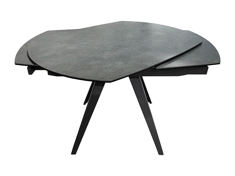 Table extensible ovale 120/180 cm céramique gris béton - ADELPHIA 2