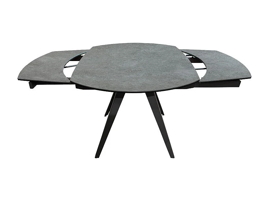 Table extensible ovale 120/180 cm céramique gris béton - ADELPHIA 2