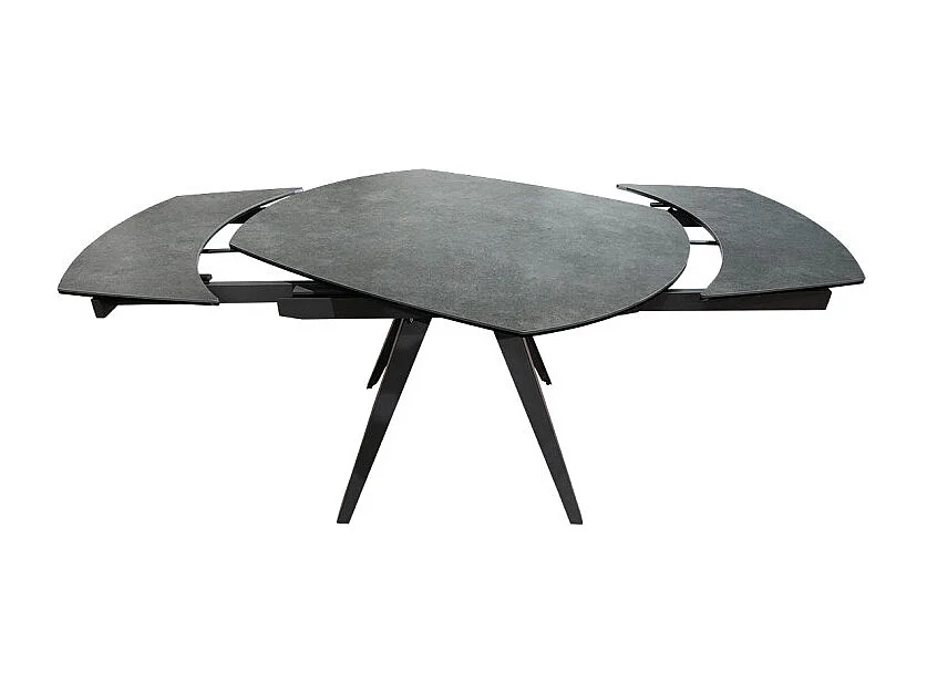 Table extensible ovale 120/180 cm céramique gris béton - ADELPHIA 2