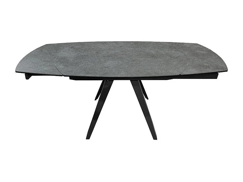 Table extensible ovale 120/180 cm céramique gris béton - ADELPHIA 2