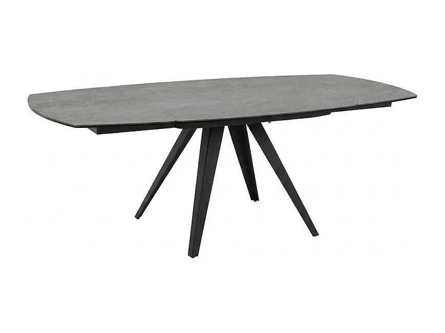 Table extensible ovale 120/180 cm céramique gris béton - ADELPHIA 2